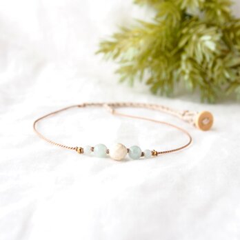 Pale Color Short Necklace（リバーストーン×翡翠）の画像