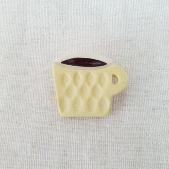 コーヒーカップブローチ(小/黄色)の画像
