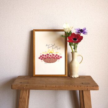「アネモネの花かご」A4ポスターの画像