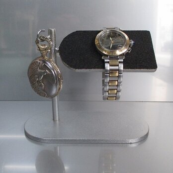 腕時計スタンド　ブラック腕時計＆懐中時計スタンド　No.90607の画像