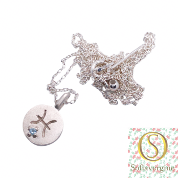 Zodiac Sign necklace 魚座(Pisces)名前入りの画像