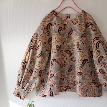 秋冬★厚手コットン100% 別珍柄ブラウス★