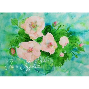 水彩画・原画「薔薇の花」の画像