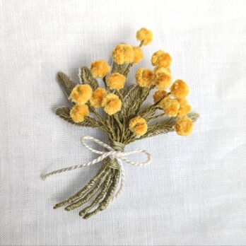 〈受注製作〉2022新作【filer】刺繍ブローチ　mimosa bouquetの画像