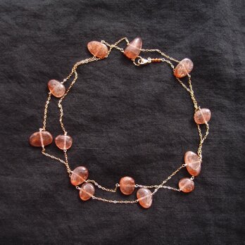 サンストーンステーションネックレス・tanzania sunstone × chainの画像