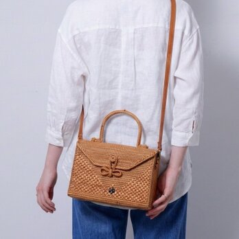 シンプルながらも機能性抜群☆2WAYショルダーかごバッグ♪アタバッグ バリ島 ショルダーバッグ