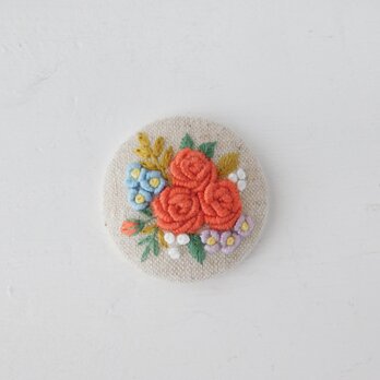 薔薇の花束　刺繍ブローチ　【受注製作】の画像