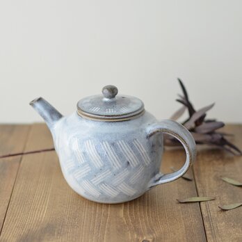 2杯分象嵌ポット2 わら灰釉