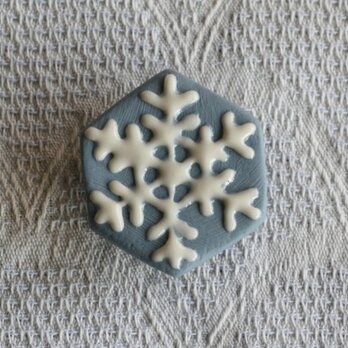 帯留め兼用ブローチ『雪の結晶A』の画像