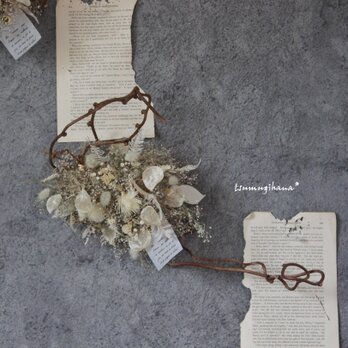 wreath [mazurka]№１１　　 「マズルカ」かすみ草とルナリアのリース№１１　　　 　ドライフラワーリース　の画像