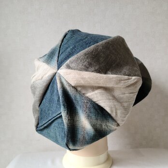 魅せる帽子☆春の新作♪ふんわり異素材のグラデーションキャスケット～グリーン