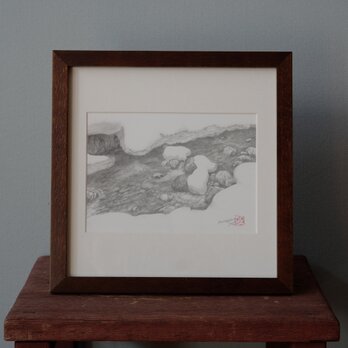 白馬マウンテンアート　ピエゾグラフ作品　早春の松川の画像