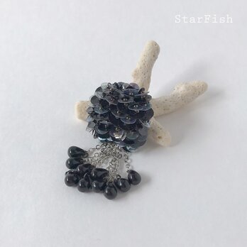 【クラゲ】ブローチ ビーズ刺繍 海月 Jellyfish (D11)の画像