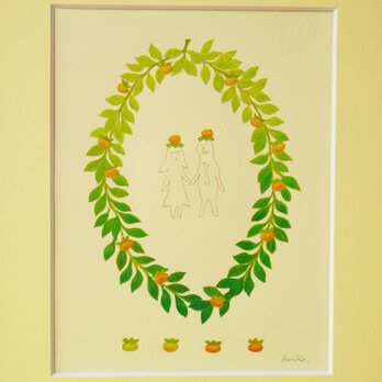 水彩イラスト原画　『柿』の画像