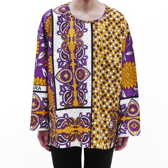 カンガのブラウス 長袖｜アフリカ布 服 / カンガ服