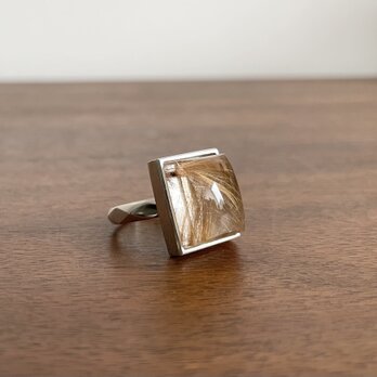 rutilated quartz ring (gold)の画像