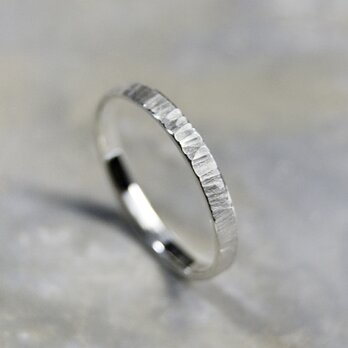 つや消し縦槌目 シルバーシンフラットリング 2.5mm幅 MATTE VERTICAL｜SILVER RING｜719の画像