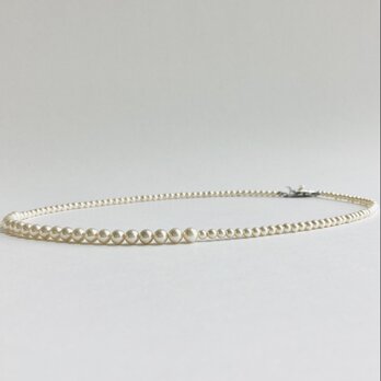 貝パールデザインネックレス/3x5mm約43cm/ホワイトベージュ/R/made in japanの画像