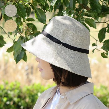 夏素材の広ツバ帽～Japan Paper Shade Cloche～【動画あり】の画像