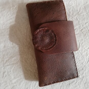 simple wallet　ダークブラウン　kudu leatherの画像