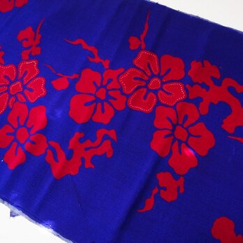 s0061　未使用 花文様  1000cm  古布 古裂  正絹　japanese fablic silkの画像
