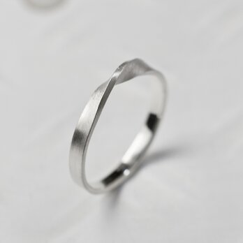 つや消し シルバーワンポイントハーフツイストリング 2.5mm幅 マット｜SILVER RING｜723の画像