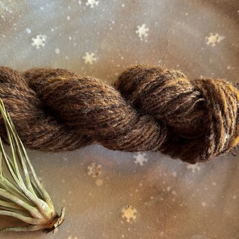 手紡ぎ野良糸　ニュージーランド産ペレンデール(チョコレート色)Aの画像