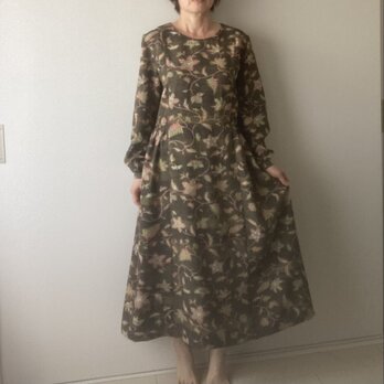 着物リメイクワンピース　江戸小紋と蔦