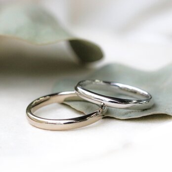 K18WG＜ホワイトゴールド＞＜プラチナ＞結婚指輪の画像