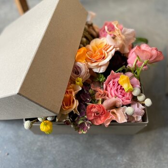 スクエアBOX-L フラワーアレンジ カラー選択OK