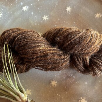 手紡ぎ野良糸　ニュージーランド産ペレンデール（チョコレート色）Bの画像