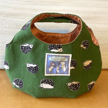 kororin bag basic小　ハリネズミ・グリーン＆テラコッタの画像