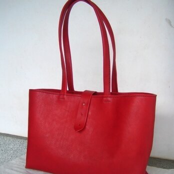 【G-mum】赤色のしっかりＡ４トートバッグ（肩掛け）の画像