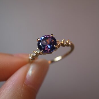 Tanzanite,Diamond （タンザナイト、ダイヤモンド）K18 Ringの画像