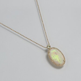 Opal & Peridot Milgrain Necklace【店舗にて販売済み】の画像