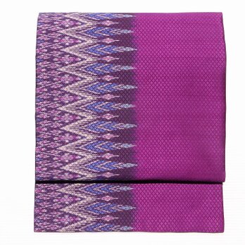 タイシルク江戸紫とブドウ色の紫名古屋帯の画像