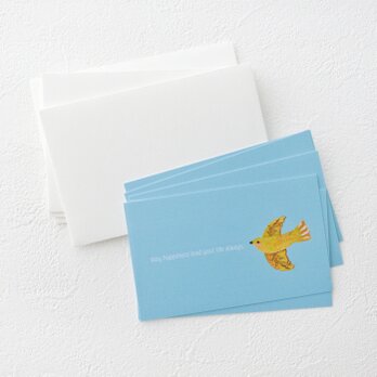 メッセージカードセット（実りを運ぶ小鳥/ブルー）の画像