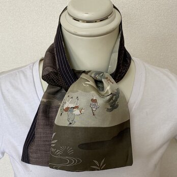 正絹P✳︎一巻きスカーフ（紬）の画像