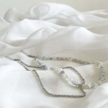 choker necklace　チョーカーネックレス　シルバーネックレス　天然石ネックレス　２本セットの画像