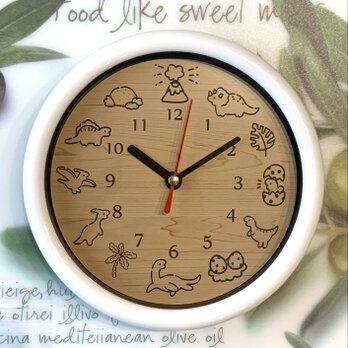 ダイナソー壁掛け時計 知育時計 クロック 恐竜時計 時間 子供時計 掛け時計 学習時計 時計 wall clock 壁時計の画像