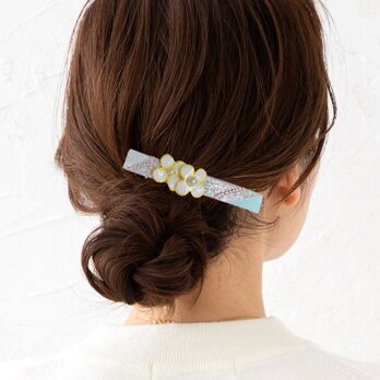 ヘアクリップ　流れ花  ヘアピン ヘアアクセサリー 上品 かわいい パーティ 結婚式 二次会母の日の画像