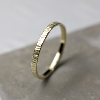 つや消し縦槌目 真鍮シンフラットリング 2.0mm幅 MATTE VERTICAL｜BRASS RING｜747の画像