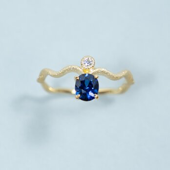 Blue Sapphirei,Diamond, K18 Ringの画像