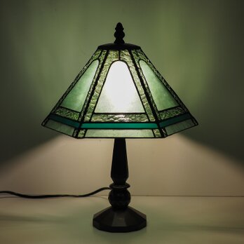 「シンプルなランプ201・緑」ステンドグラスの画像