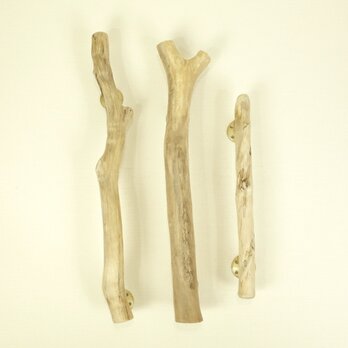 【温泉流木】個性的な大小3本の手すりセット ≪オーダー品≫ 木製 流木インテリアの画像