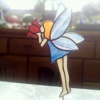 ステンドグラス・フラワーフェアリーのサンキャッチャー～リリー～