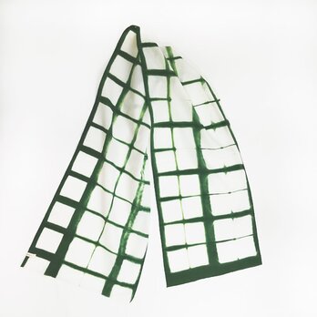 清々しいgreenの格子柄 リメイクえりまき～綿素材で普段に使えるの画像