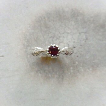 Rhodolite flower Ring / SV925,ロードライトガーネットの画像