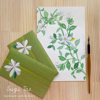 再販　Cape jasmine  クチナシの花レターの画像