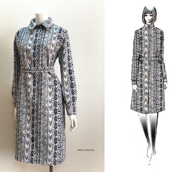 【オーダーメイド】ゴブラン織りシャツ型コートワンピース（KOJI TOYODA）の画像